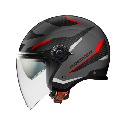 Casco Jet Premier City Fly Evo Grafica FA Nero Titanio Nero Opaco | Motorsportstore