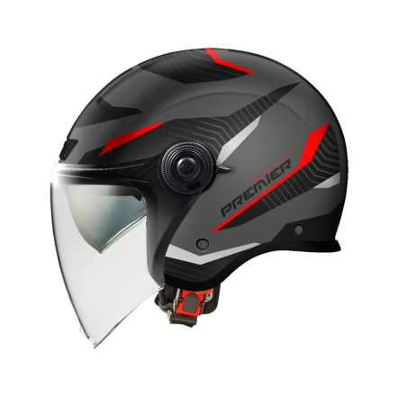 Casco Jet Premier City Fly Evo Grafica FA Nero Titanio Nero Opaco | Motorsportstore