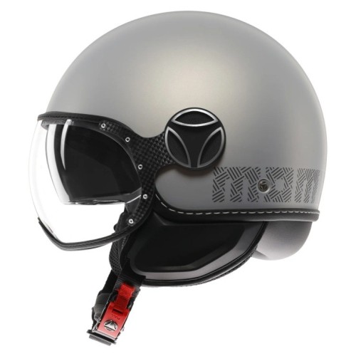 Casco MOMO Design FGTR EVO Mono Grigio opaco / ceruleo argento E2206