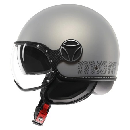 Casco MOMO Design FGTR EVO Mono Grigio opaco / ceruleo argento E2206