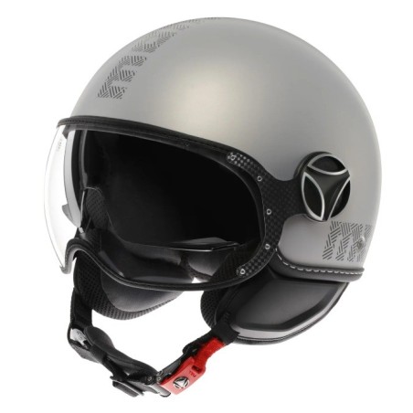 Casco MOMO Design FGTR EVO Mono Grigio opaco / ceruleo argento E2206