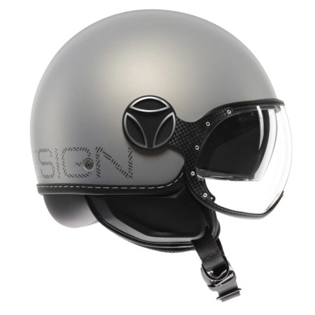Casco MOMO Design FGTR EVO Mono Grigio opaco / ceruleo argento E2206