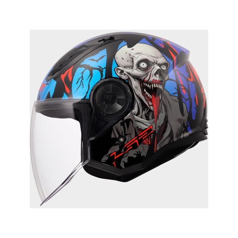 Casco Jet LS2 Airflow II Zombie II Black Red Blu | Motorsport Store