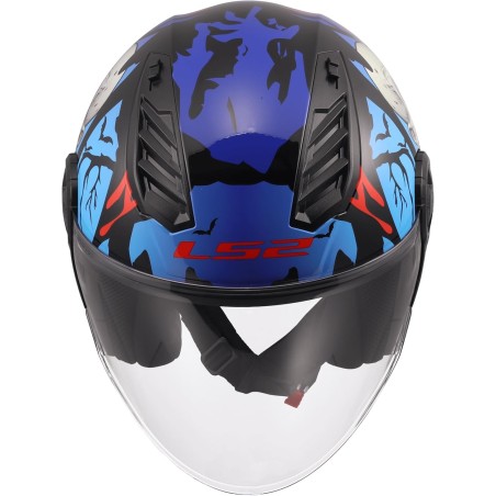 Casco Jet LS2 Airflow II Zombie II Black Red Blu | Motorsport Store