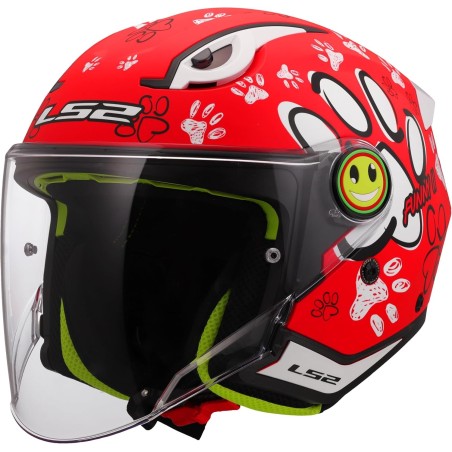 Casco Jet Junior LS2 Funny II Paws rosso opaco | Motorsport Store