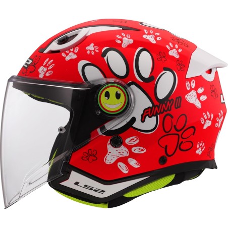 Casco Jet Junior LS2 Funny II Paws rosso opaco | Motorsport Store