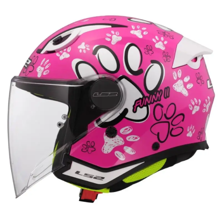 Casco Jet Junior LS2 Funny II Paws rosa lucido | Motorsport Store