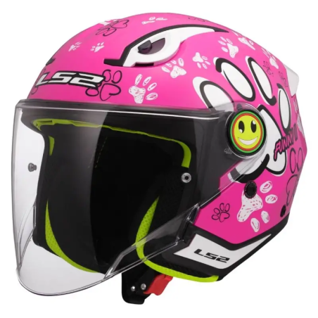 Casco Jet Junior LS2 Funny II Paws rosa lucido | Motorsport Store