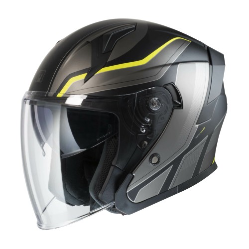 Casco jet MPH  MAXI GRAPH Nero/Giallo/Grigio ECE 22.06