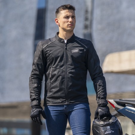 Giacca Moto Uomo LS2 Breeze Grey Black Red | Motor Sport