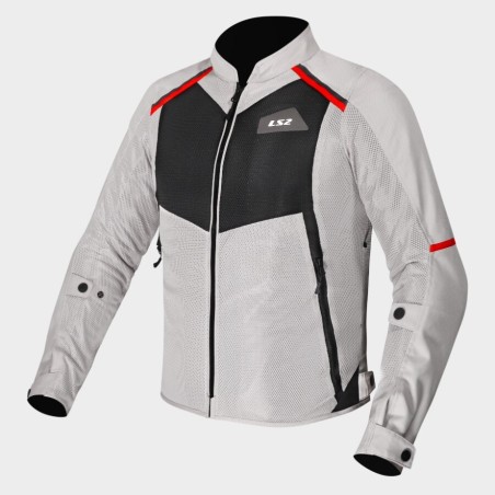 Giacca Moto Uomo LS2 Breeze Grey Black Red | Motor Sport