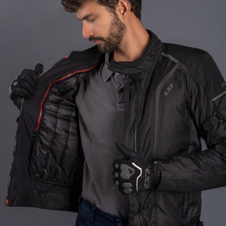 Giacca Moto Uomo LS2 Sepang Black Grey Hi-Vi | Motor Sport