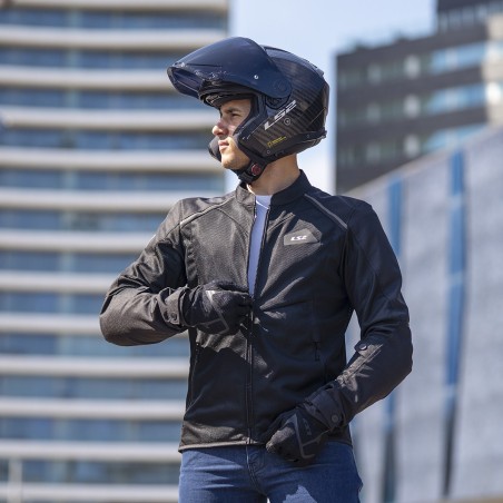 Giacca Moto Donna LS2 Breeze Grey Black Red | Motor Sport