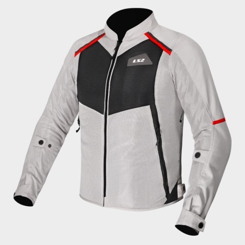 Giacca Moto Donna LS2 Breeze Grey Black Red | Motor Sport