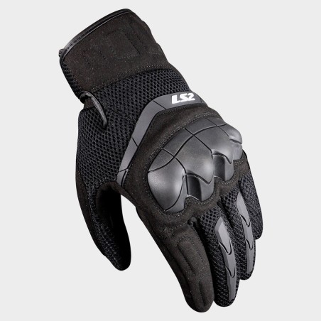 Guanti Moto Uomo LS2 KUBRA Estivi Ventilati con Protezioni Nero