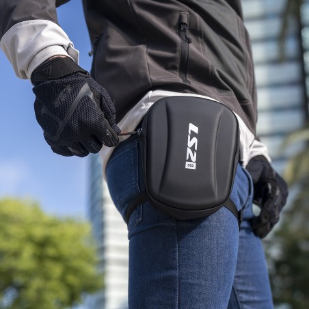 Borsello da Gamba Moto LS2 Shield Leg Bag 2,5 Litri Nero Guscio Rigido EVA | Motorsportstore