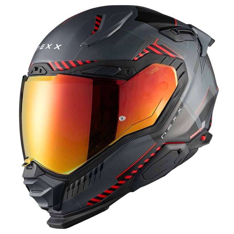 NEXX X.WST3 Fluence Grey Red | Casco Integrale Moto ECE 22.06
