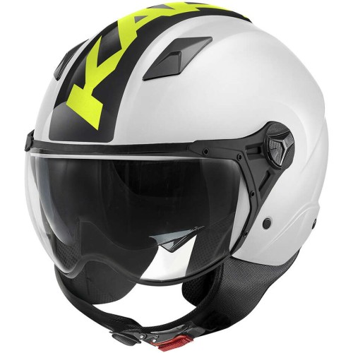 KAPPA KV57 Striker Casco Demi-Jet Bianco Nero Giallo ECE 22.06