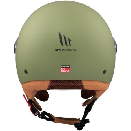 Casco Jet MT Street Solid A6 Verde Opaco Moto Scooter