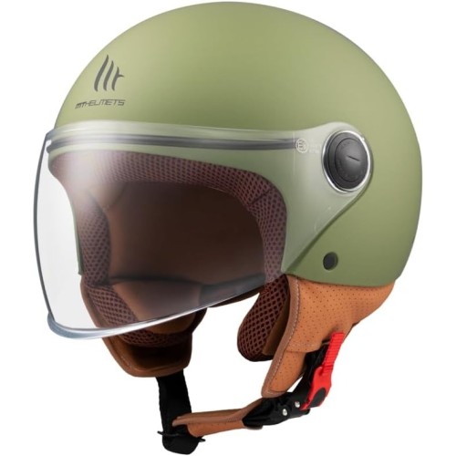 Casco Jet MT Street Solid A6 Verde Opaco Moto Scooter