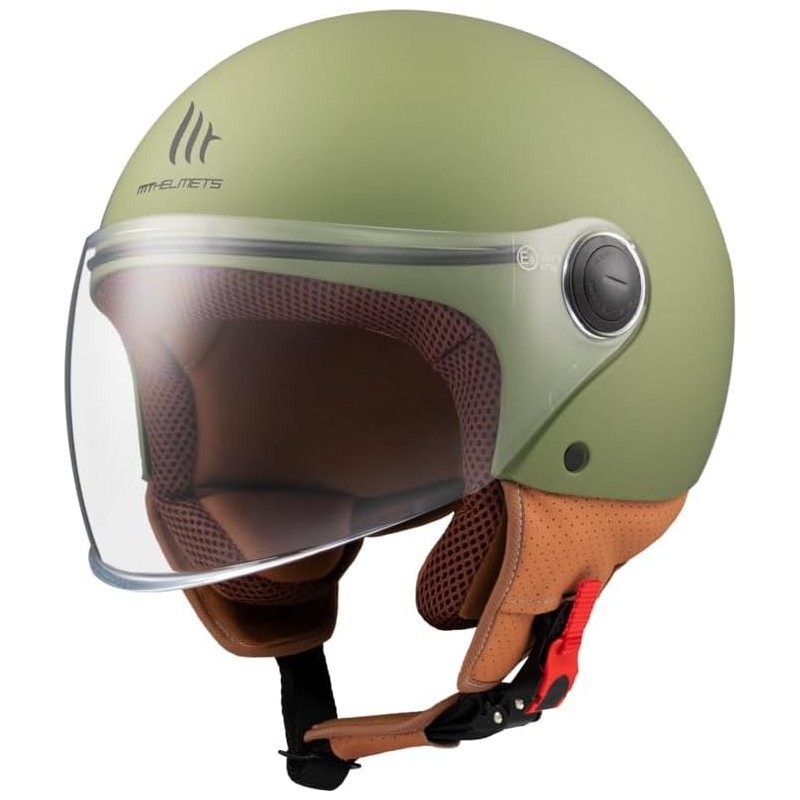 Casco Jet MT Street Solid A6 Verde Opaco Moto Scooter