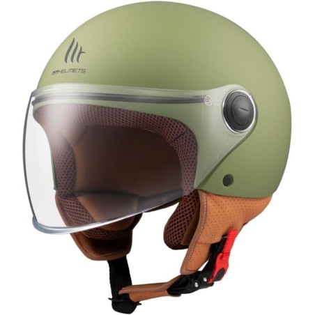Casco Jet MT Street Solid A6 Verde Opaco Moto Scooter