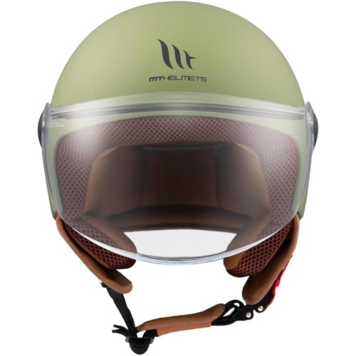 Casco Jet MT Street Solid A6 Verde Opaco Moto Scooter