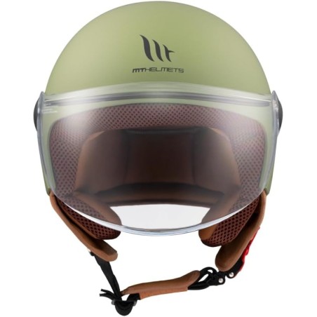 Casco Jet MT Street Solid A6 Verde Opaco Moto Scooter
