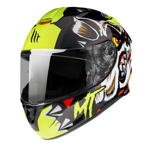 Casco Integrale MT Targo Crazydog G3 Giallo Fluo ECE 22.05