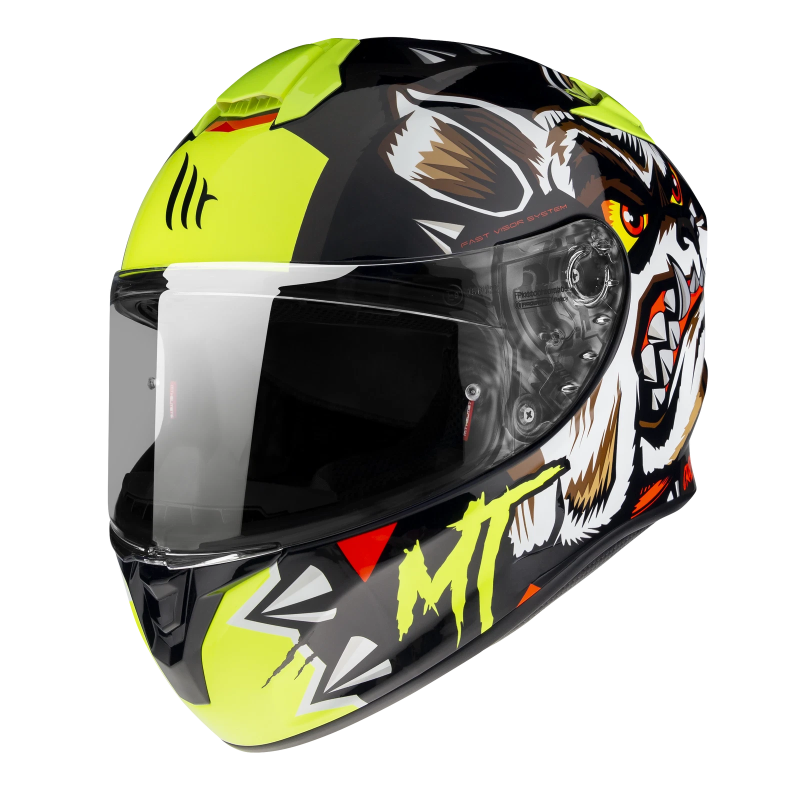 Casco Integrale MT Targo Crazydog G3 Giallo Fluo ECE 22.05