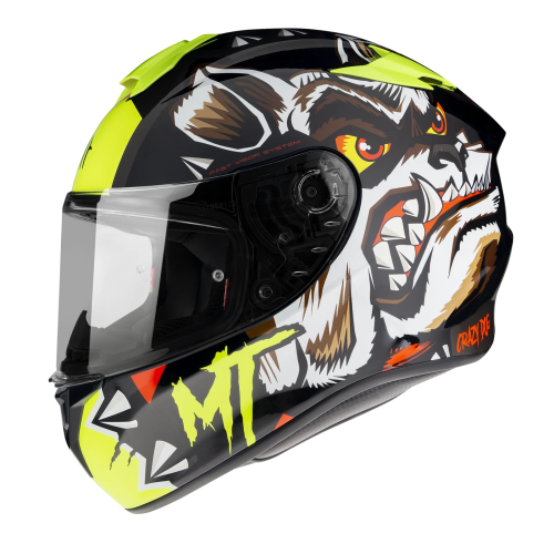 Casco Integrale MT Targo Crazydog G3 Giallo Fluo ECE 22.05