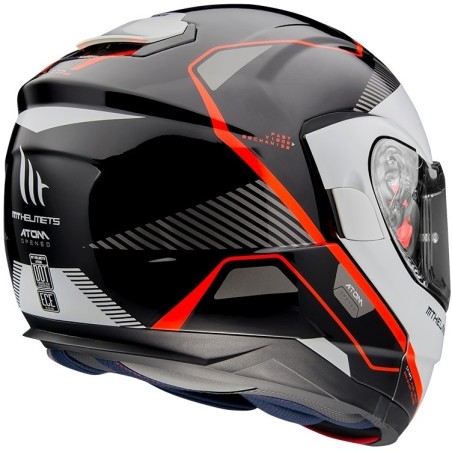 Casco Modulare MT Atom SV Opened B5 Bianco Rosso ECE 22.05