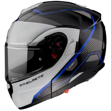 Casco Modulare MT Atom SV Opened B7 Bianco Blu ECE 22.05