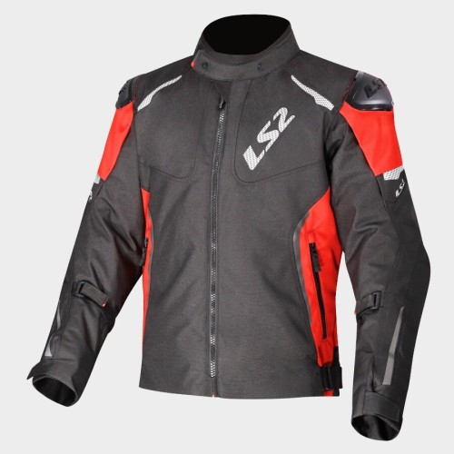 Giacca Moto LS2 Zoom Man Black Red Impermeabile