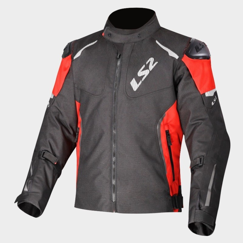 Giacca Moto LS2 Zoom Man Black Red Impermeabile