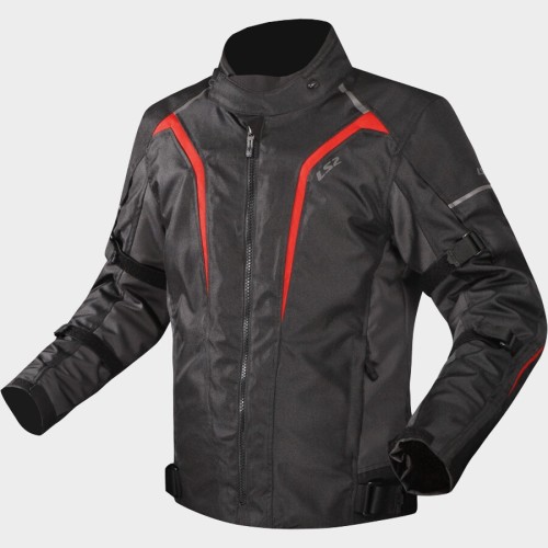 Giacca Moto LS2 Sepang Uomo Black Grey Red Impermeabile