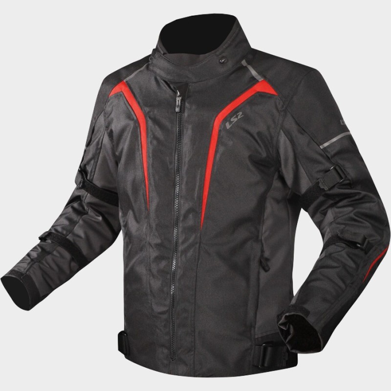 Giacca Moto LS2 Sepang Uomo Black Grey Red Impermeabile