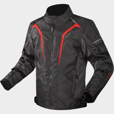 Giacca Moto LS2 Sepang Uomo Black Grey Red Impermeabile