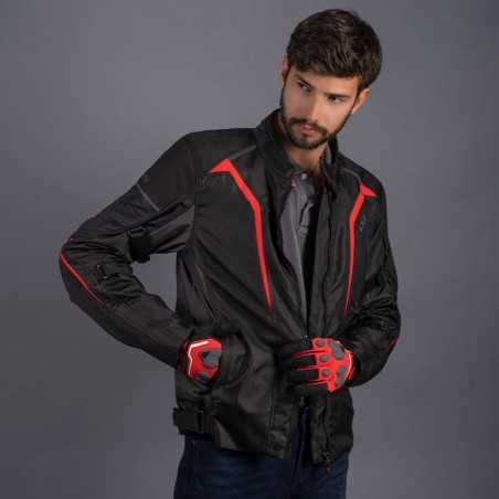 Giacca Moto LS2 Sepang Uomo Black Grey Red Impermeabile