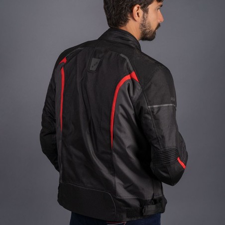 Giacca Moto LS2 Sepang Uomo Black Grey Red Impermeabile