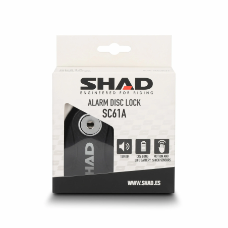 SHAD SC62A Bloccadisco Moto Nero Allarme 120 dB 10 mm