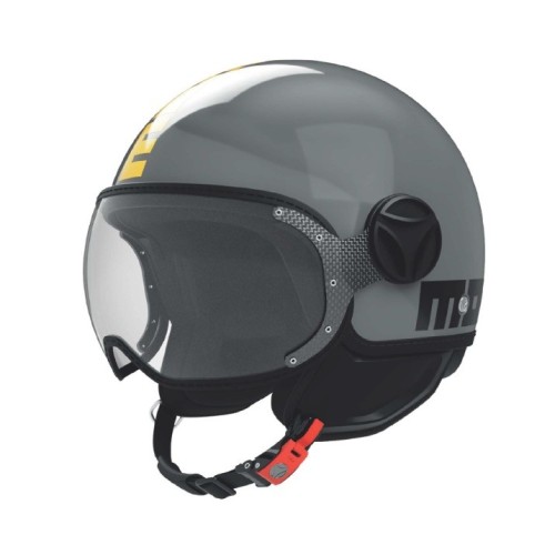 Casco Jet MOMO Design FGTR Classic Twofold Grey Yellow Stone