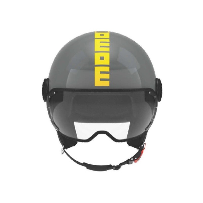 Casco Jet MOMO Design FGTR Classic Twofold Grey Yellow Stone