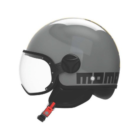 Casco Jet MOMO Design FGTR Classic Twofold Grey Yellow Stone